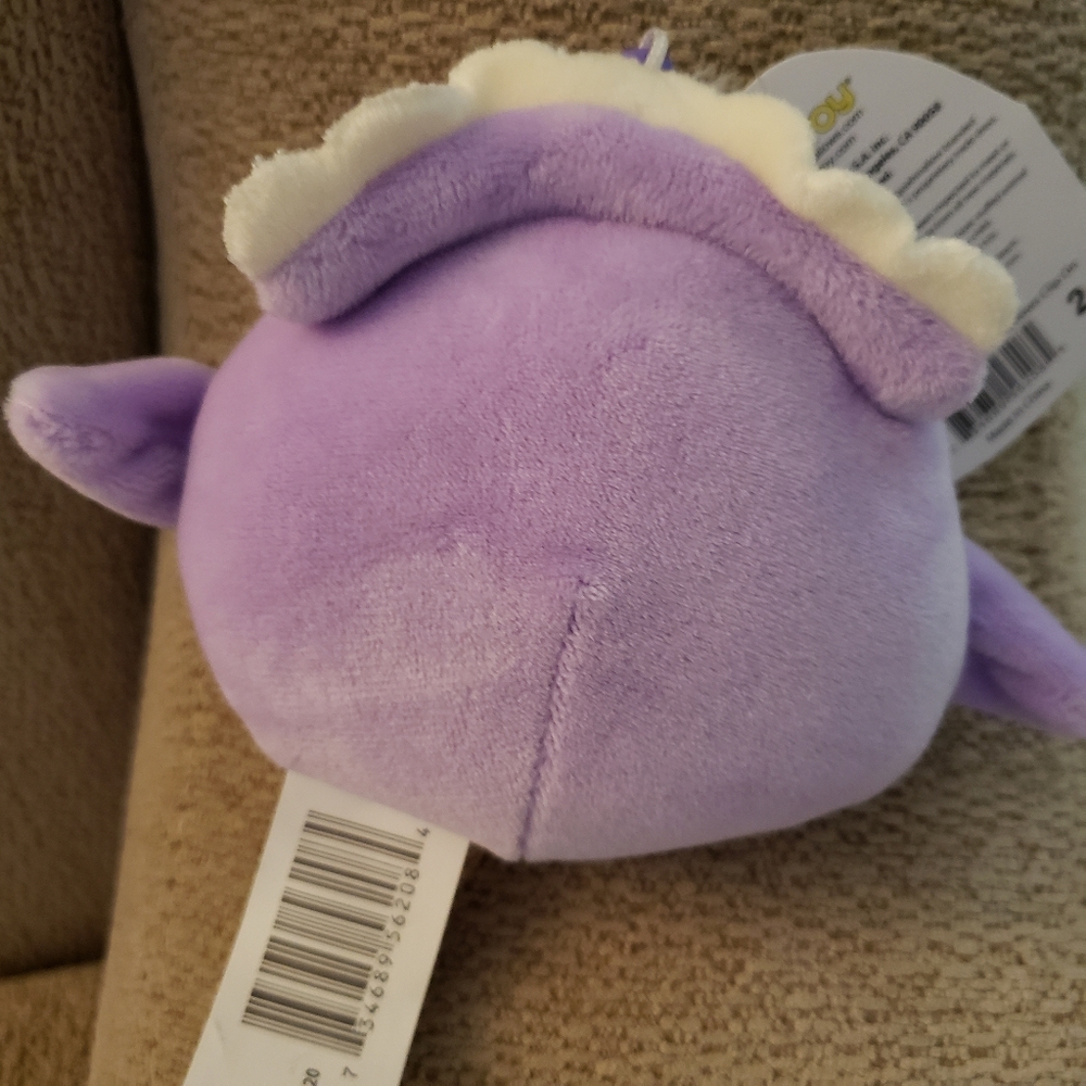 Elina the Purple Peacock Clip 3.5" Squishmallow Plush 2021 NWT - Picture 2 of 5